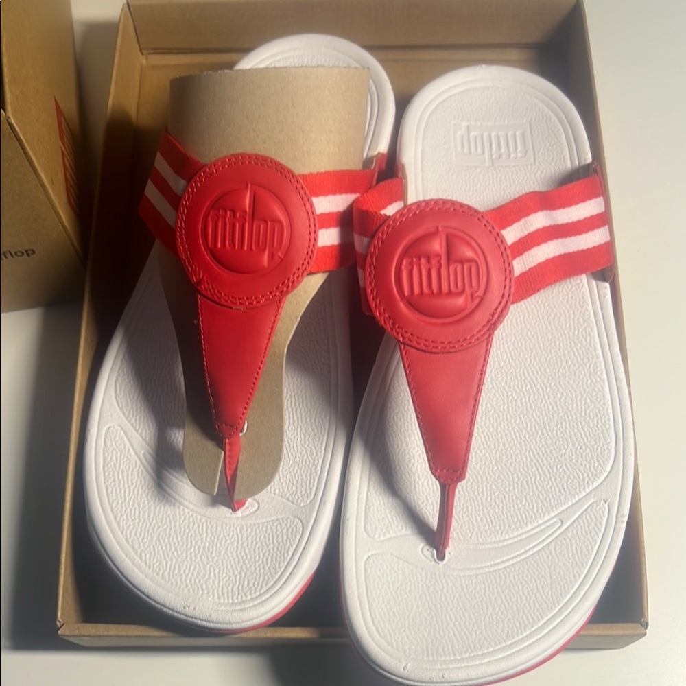 FitFlop Red and White Sandals